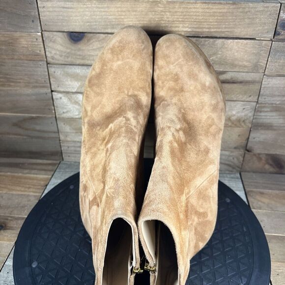 VERONICA BEARD Womens Sz 7.5 Brown Platform Padded Dali Stiletto Zip-Up Suede - Picture 5 of 10